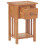 vidaXL Solid Oak Wood Magazine Table with Drawer - Compact Rustic Storage Side Table with Shelf (35x27x55 cm) 2