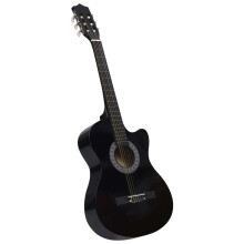 vidaXL Western Classical Cutaway Guitar with 6 Strings Black 38" Instrument