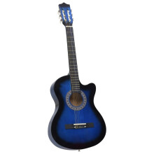 vidaXL Western Classical Cutaway Guitar with 6 Strings Blue Shaded 38" Guitar