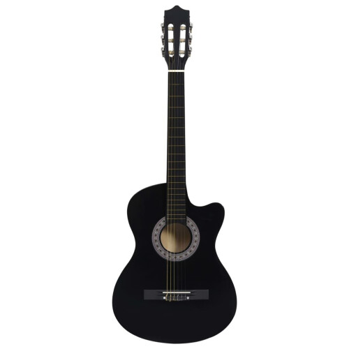 vidaXL Western Classical Cutaway Guitar with 6 Strings Black 38" Instrument 1