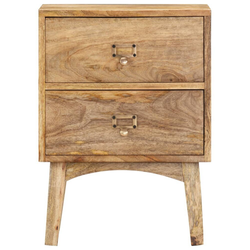 VidaXL vidaXL Solid Mango Wood Bedside Cabinet Nightstand Side Cabinet Bed Cabinet 2
