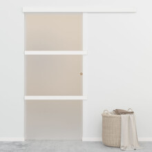 vidaXL Sliding Door with Soft Stops ESG Glass and Aluminium Silver Glass Door