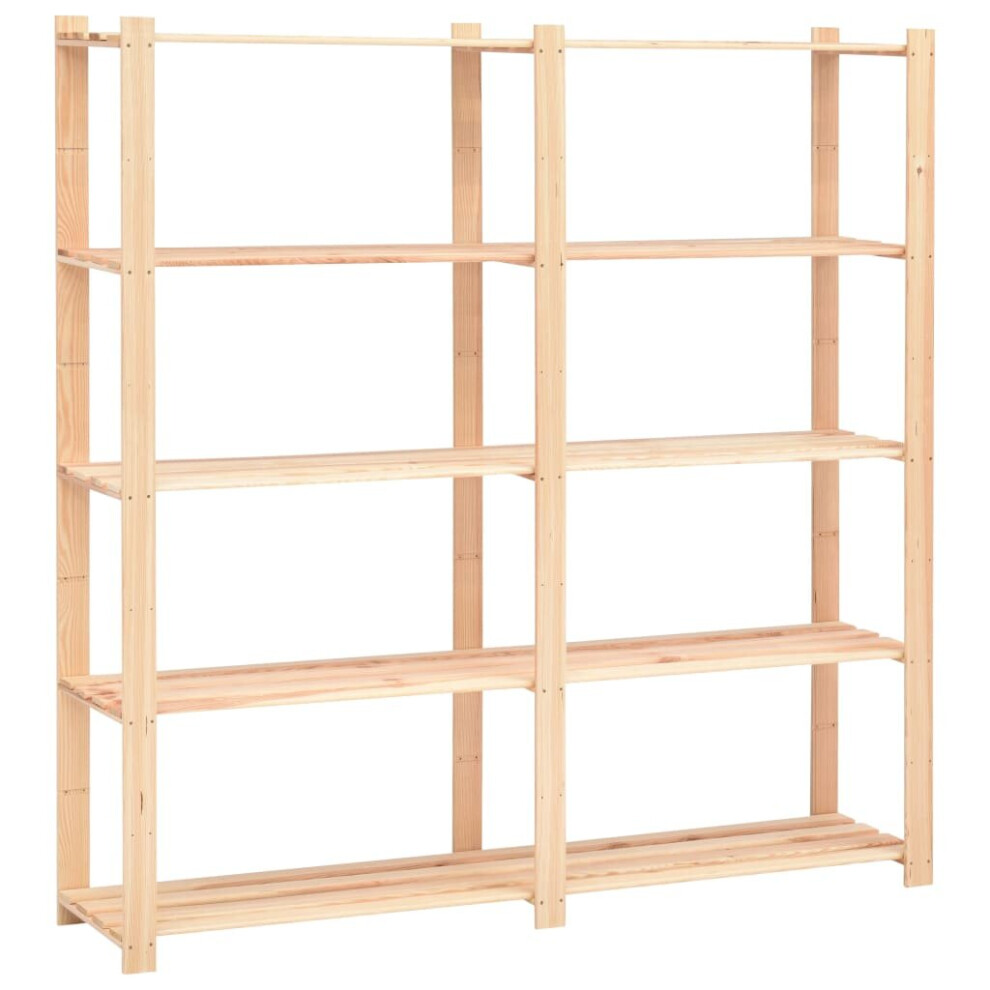 Vidaxl Solid Pinewood 5-Tier Storage Rack 170X38x170cm 500Kg Organiser