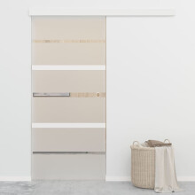 vidaXL Sliding Door with Soft Stops ESG Glass and Aluminium Silver Home Deco
