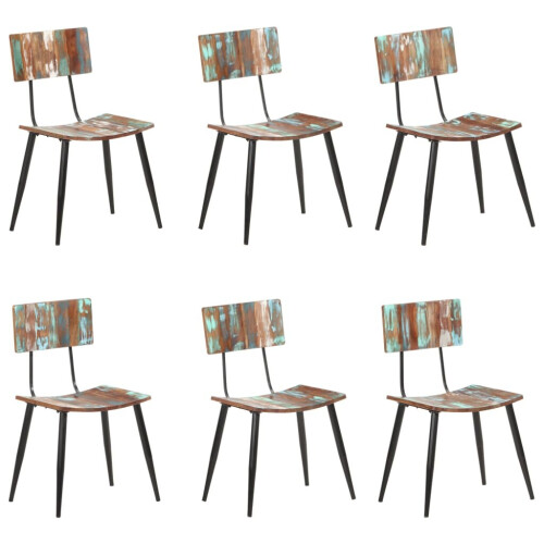VidaXL vidaXL 6x Dining Chairs Solid Reclaimed Wood Wooden Kitchen Dinner Side Seats