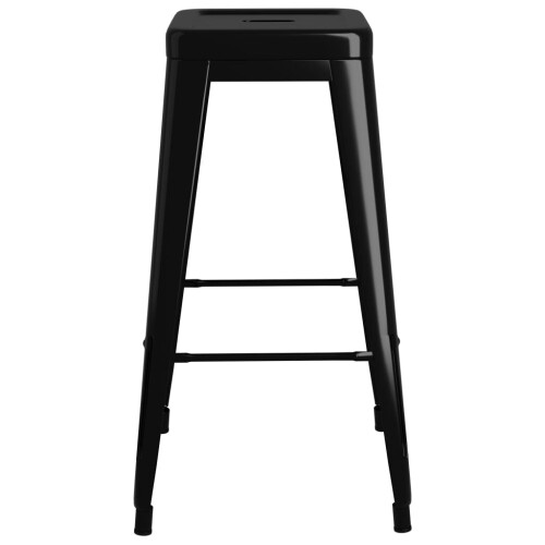 VidaXL vidaXL 2x Bar Stools Stackable Black Metal Kitchen Chairs High Counter Seats 2