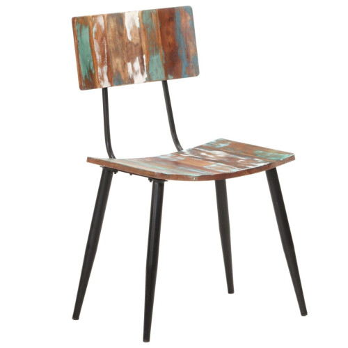 VidaXL vidaXL 4x Dining Chairs Solid Reclaimed Wood Wooden Kitchen Dinner Side Seats 1