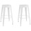 vidaXL 2x Bar Stools Stackable White Metal Kitchen Chairs High Counter Seats 1