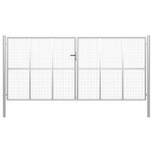 vidaXL Gartentor verzinkter Stahl 400 x 200 cm Silber
