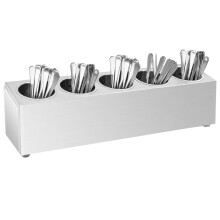 vidaXL Cutlery Holder 5 Grids Rectangular Stainless Steel Knife Utensil Block