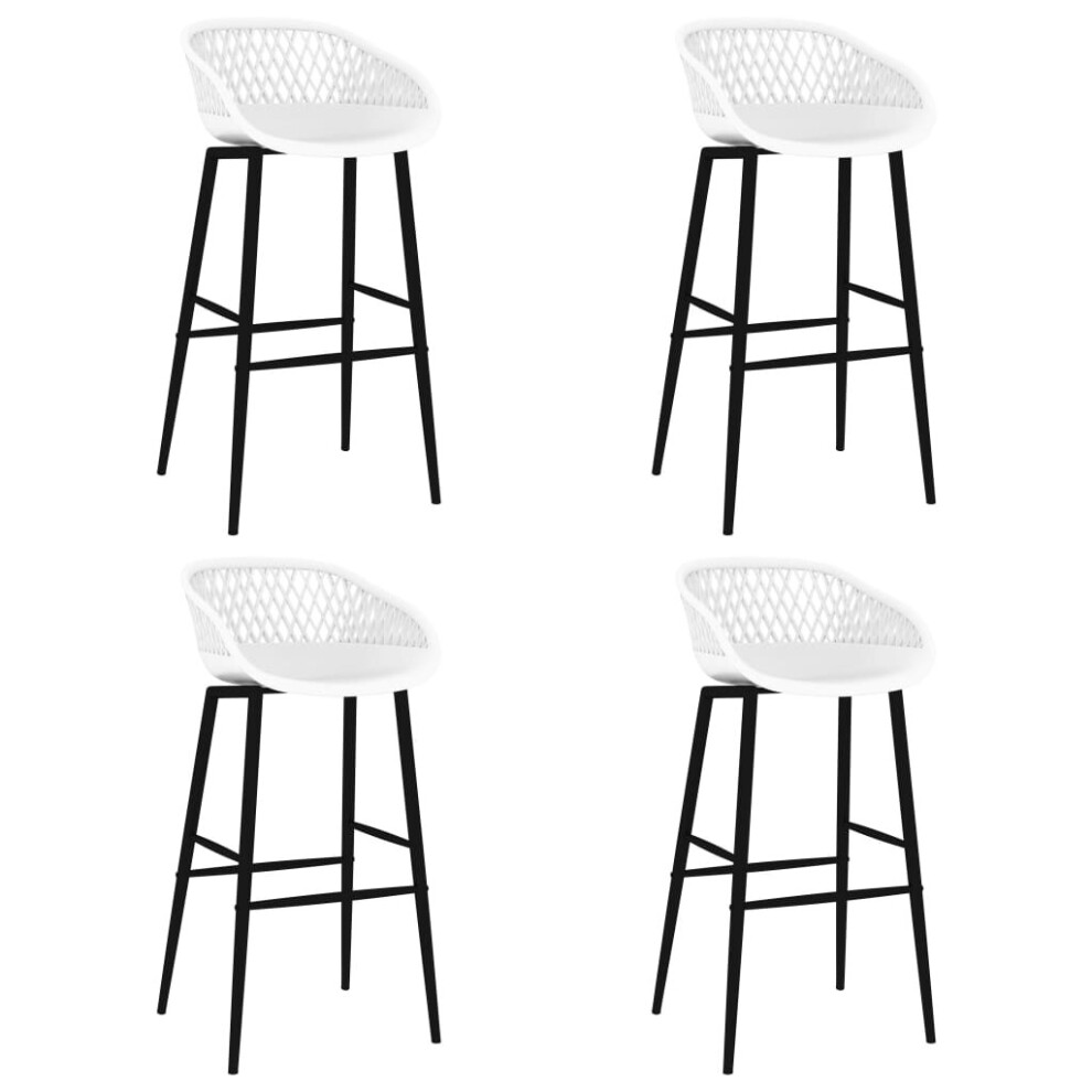 vidaXL 4x Bar Chairs White Pub Bistro Chairs Counter High Seats Bar Stools