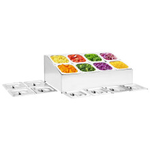 vidaXL Gastronorm Container Holder with 8GN 1/6 Pan Stainless Steel Organiser