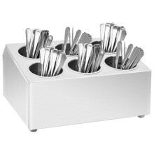 vidaXL Cutlery Holder 6 Grids Square Stainless Steel Knife Utensil Organiser