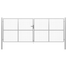 vidaXL Gartentor verzinkter Stahl 400 x 150 cm Silber