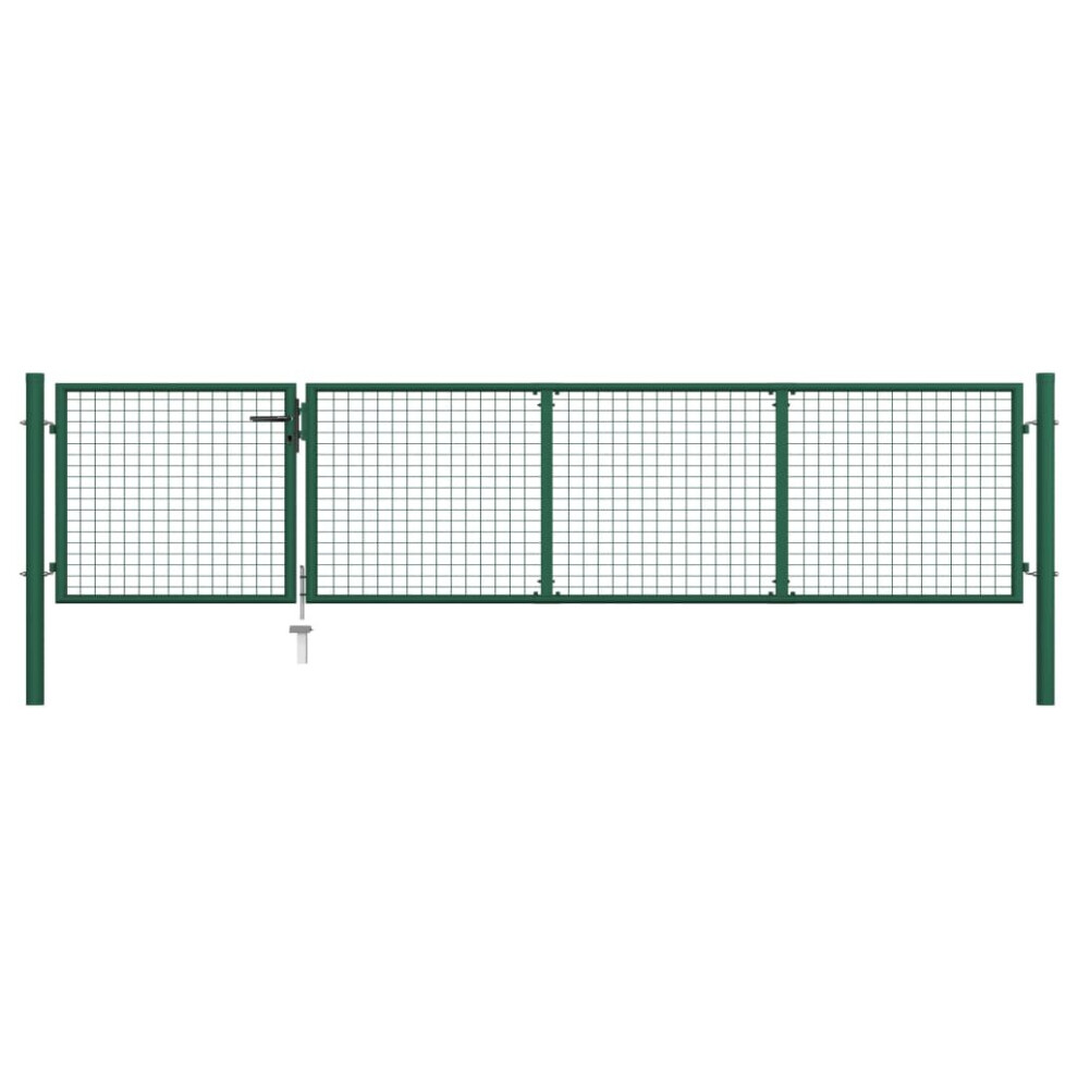 Vidaxl Garden Gate Steel 350X75 Cm Green