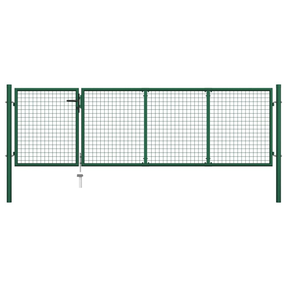 Vidaxl Garden Gate Steel 350X100 Cm Green