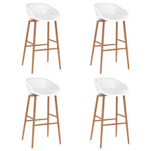 vidaXL 4x Bar Chairs White Pub Bistro Chairs Counter High Seats Bar Stools