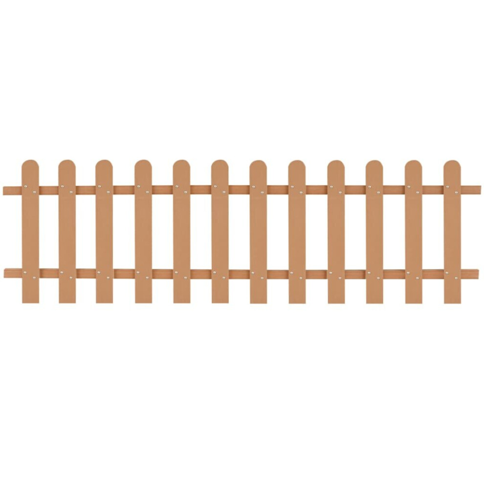 Vidaxl Wpc Picket Fence 200X60 Cm Brown Outdoor Garden Barrier Border Palisade 8718475568490