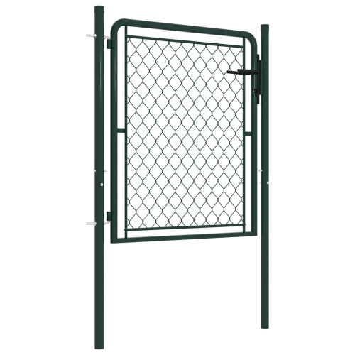 VidaXL Garden Gate Steel 100x75 cm Green 1