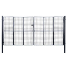 vidaXL Maschen-Gartentor verzinkter Stahl 400 x 175 cm Grau