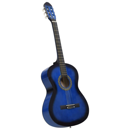 vidaXL Classical Guitar 4/4 39" Blue Bag Beginner String Music Instrument 1