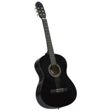 vidaXL Classical Guitar for Beginner Black 4/4 39" Basswood Music Instrument