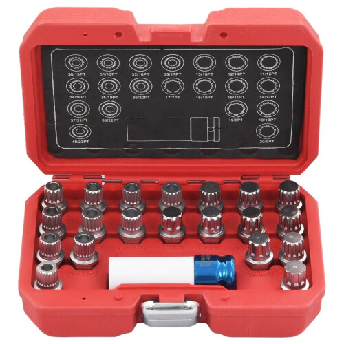 vidaXL 21 Piece Rim Lock Socket Set for BMW Wheel Lock Tool Set Removal Key 1