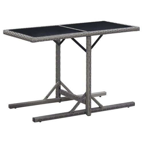 VidaXL vidaXL Gartentisch Anthrazit 110x53x72 cm Glas und Poly Rattan