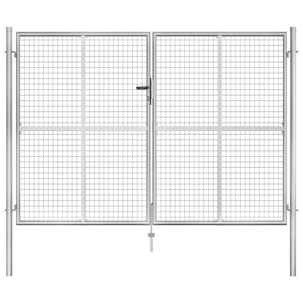 Garden Gate Galvanised Steel 306x225 cm Silver