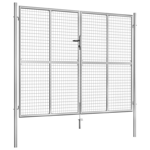 VidaXL Garden Gate Galvanised Steel 306x250 cm Silver 1