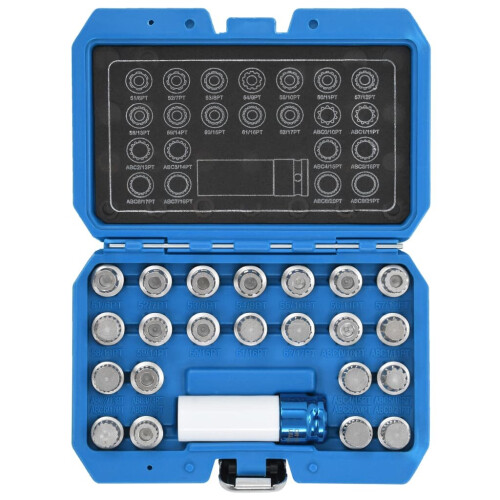 vidaXL 23 Piece Rim Lock Socket Set for VAG Wheel Lock Tool Set Removal Key 2