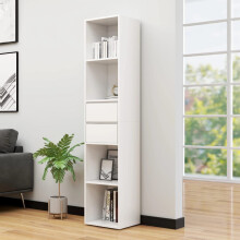 vidaXL Book Cabinet White Engineered Wood Bedroom Bookcase Standing Shelf