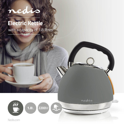 Elkedel | 1.8 l | Soft-Touch | Grå | Drejelig 360 grader | Skjult varmeelement | Strix-controller | Beskyttelse mod kogetørring 1