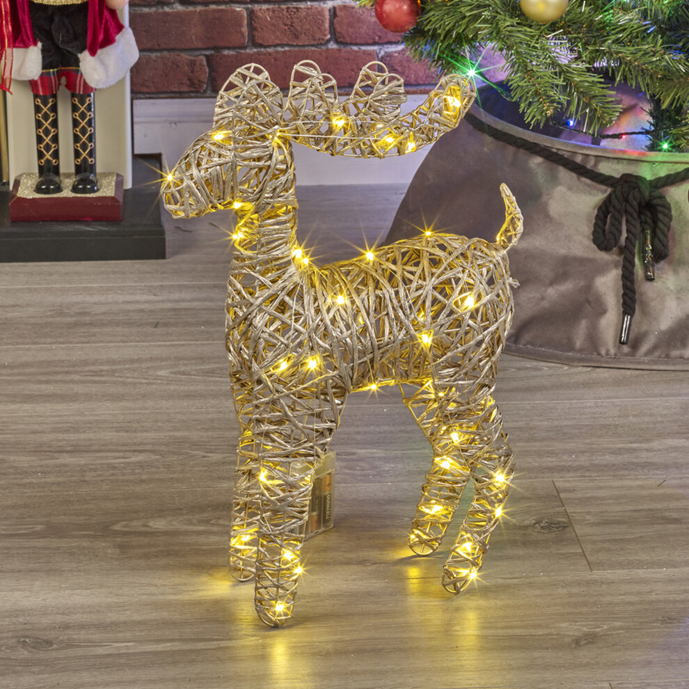 (Gold) Light Up LED Christmas Reindeer Stags