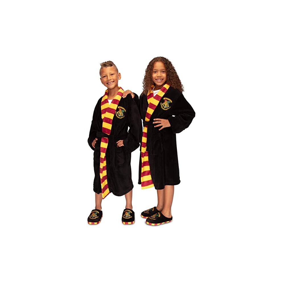 (Black, 10-12 Years) Kids Harry Potter Hogwarts Fleece Bath Robe