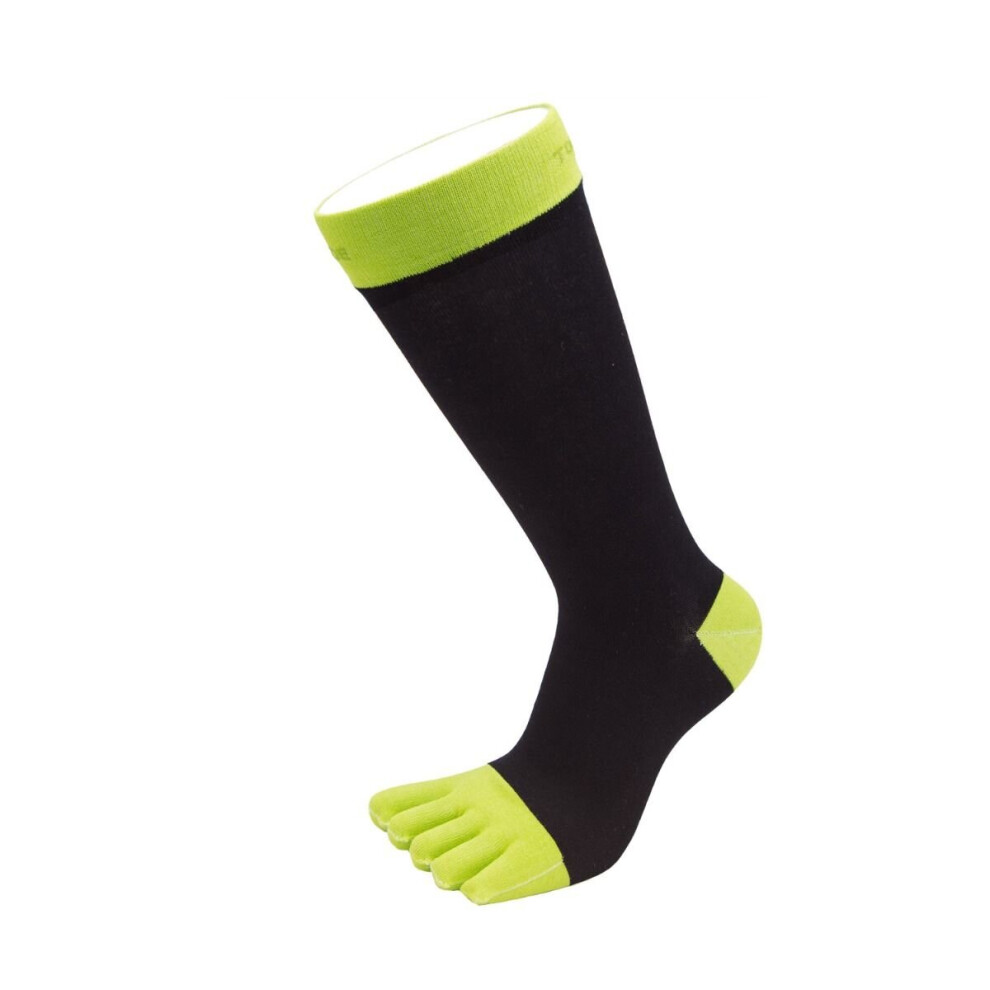 (Black & Green) Essential Men Business Cotton Toe Socks