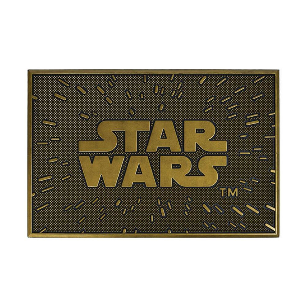 Star Wars Logo Gold Rubber Doormat