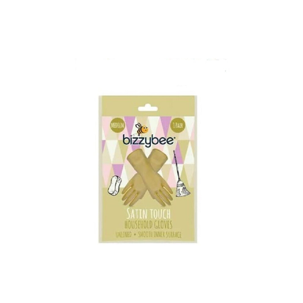 (Medium) bizzybee Satin Touch Household Gloves Unlined