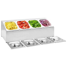 vidaXL Gastronorm Container Holder with 4GN 1/6 Pan Stainless Steel Organiser