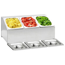 vidaXL Gastronorm Container Holder with 3GN 1/6 Pan Stainless Steel Organiser