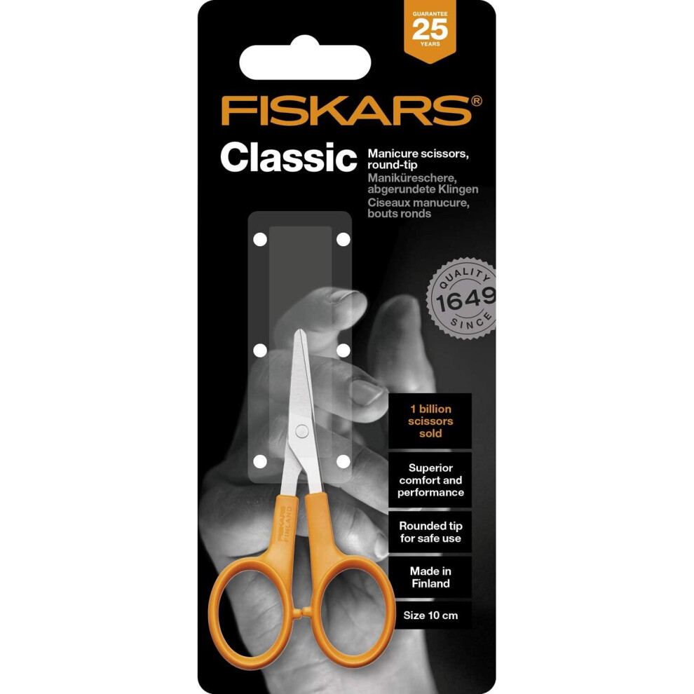 Fiskars Manicure Scissors Round Tip, Quality Steel/Synthetic Material