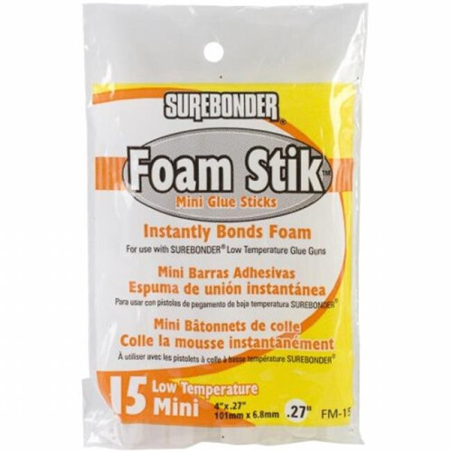 Foam Safe Mini Glue Sticks 15-Pkg-