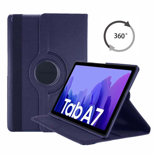 (Blue) Case For Samsung Galaxy Tab A7 10.4in 2020 PU Leather 360 Rotating Cover