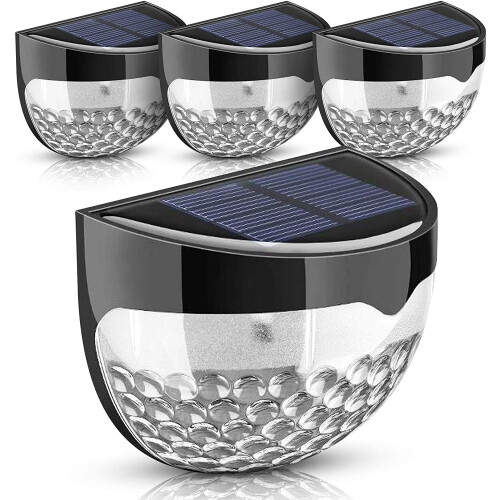 4 x Crystal Solar Diamond Fence Wall Garden Outdoor Lights Door Gate