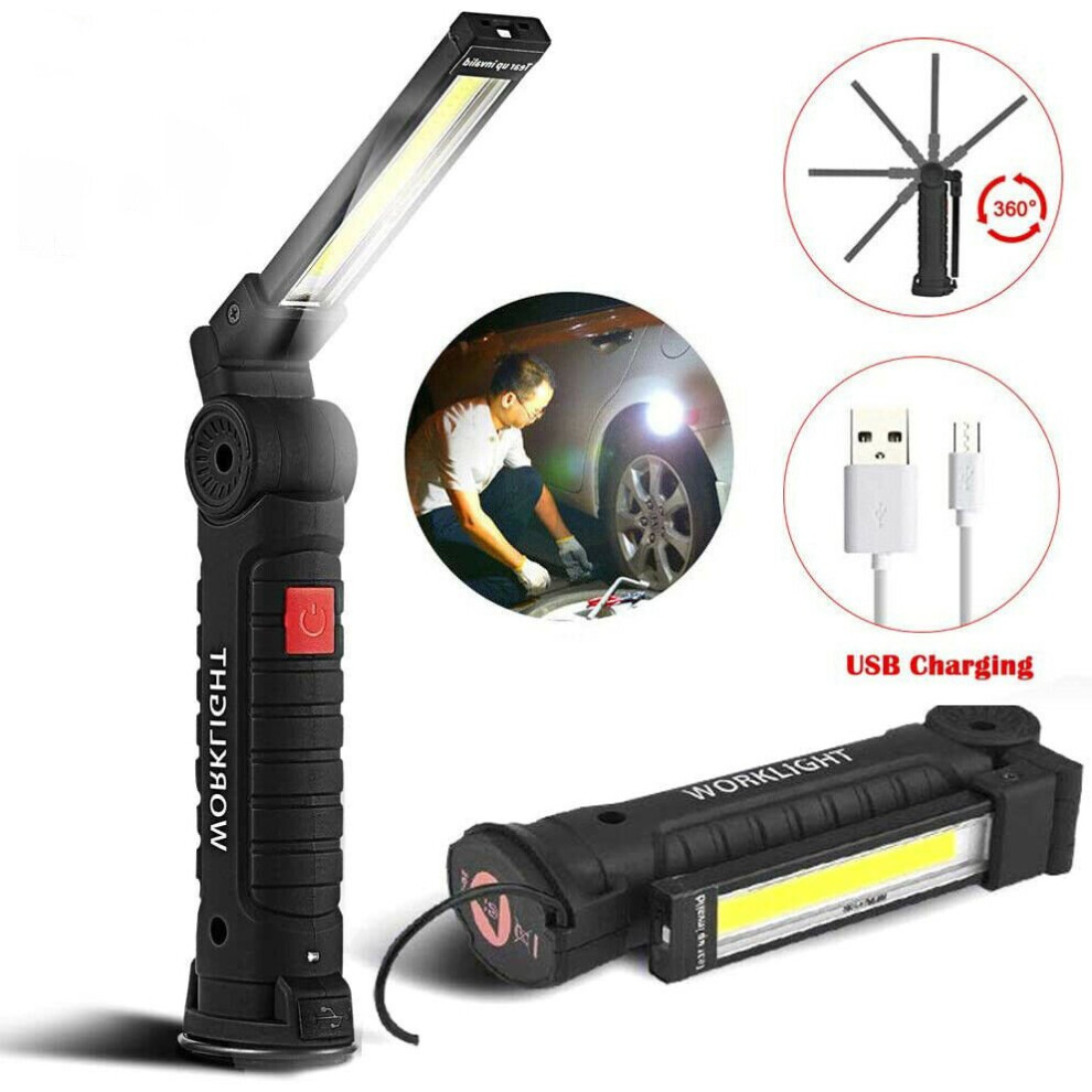 (S) Led Cob Hand Torch Inspection Lamp Flexible Work Light Handheld Usb Rechargeable 699994274070