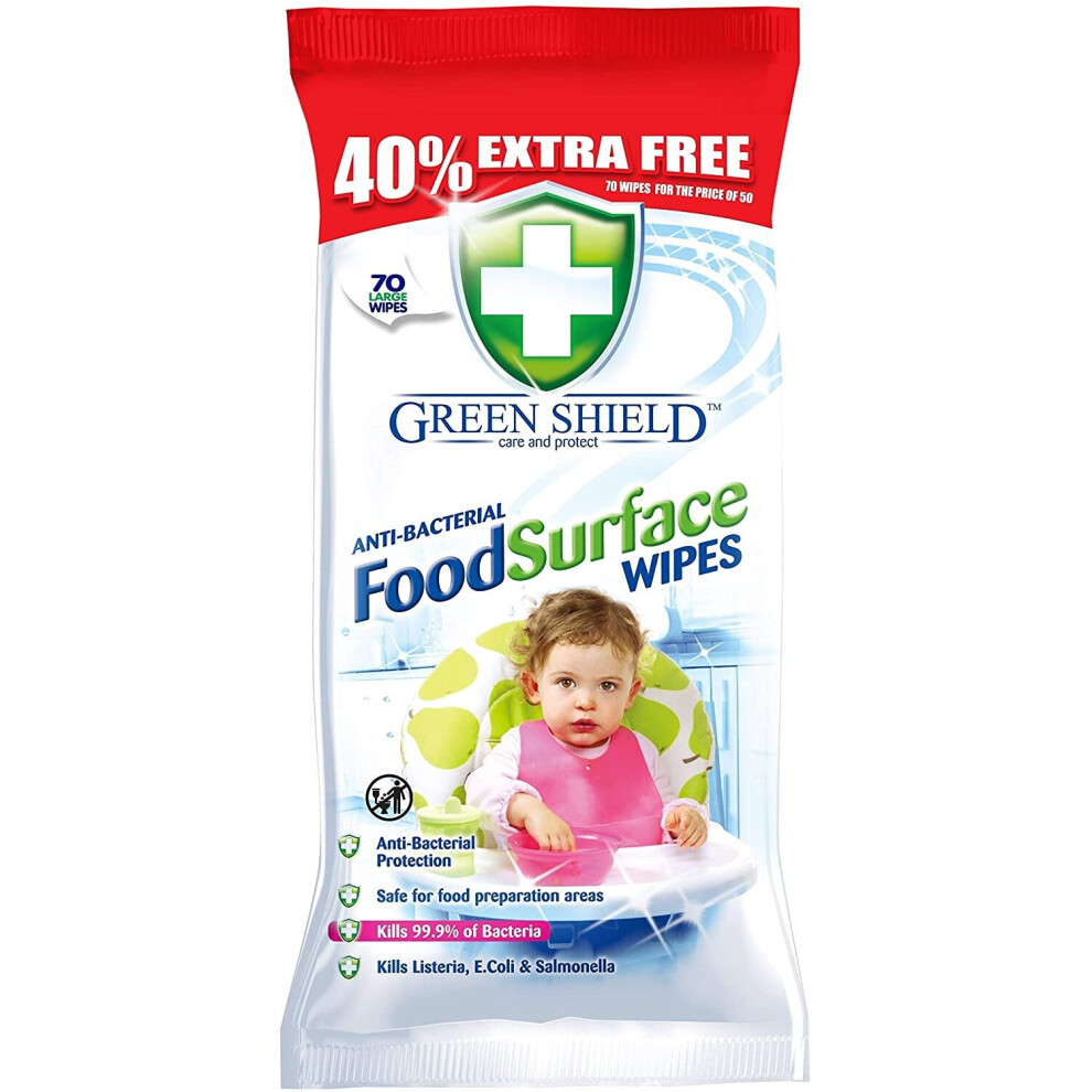 Greenshield Food Surface Wipes 40% Extra 70s