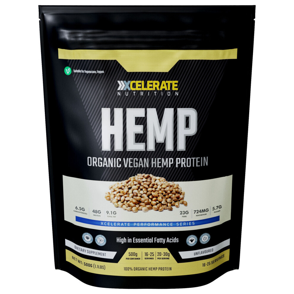 Xcelerate Nutrition Hemp Protein 500G - Unflavoured