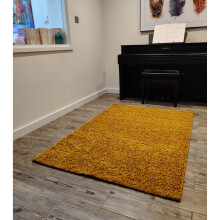 (Yellow, 120 x 170 cm (4'x5'6'')) DYNO SHAGGY PLAIN NON SHEDDING RUG RUNNER