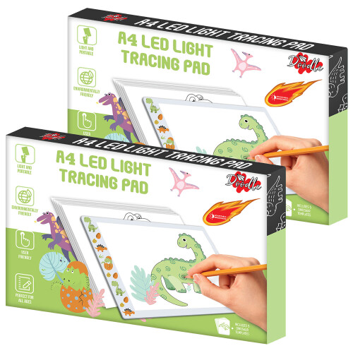 (Buy 2-Dinosaur) Doodle A4 LED Light Tracing Pad