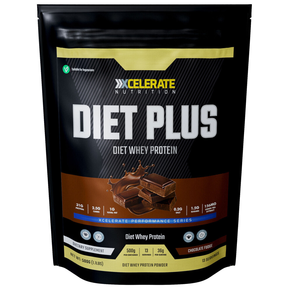 Xcelerate Nutrition Diet Whey 500G - Chocolate Fudge